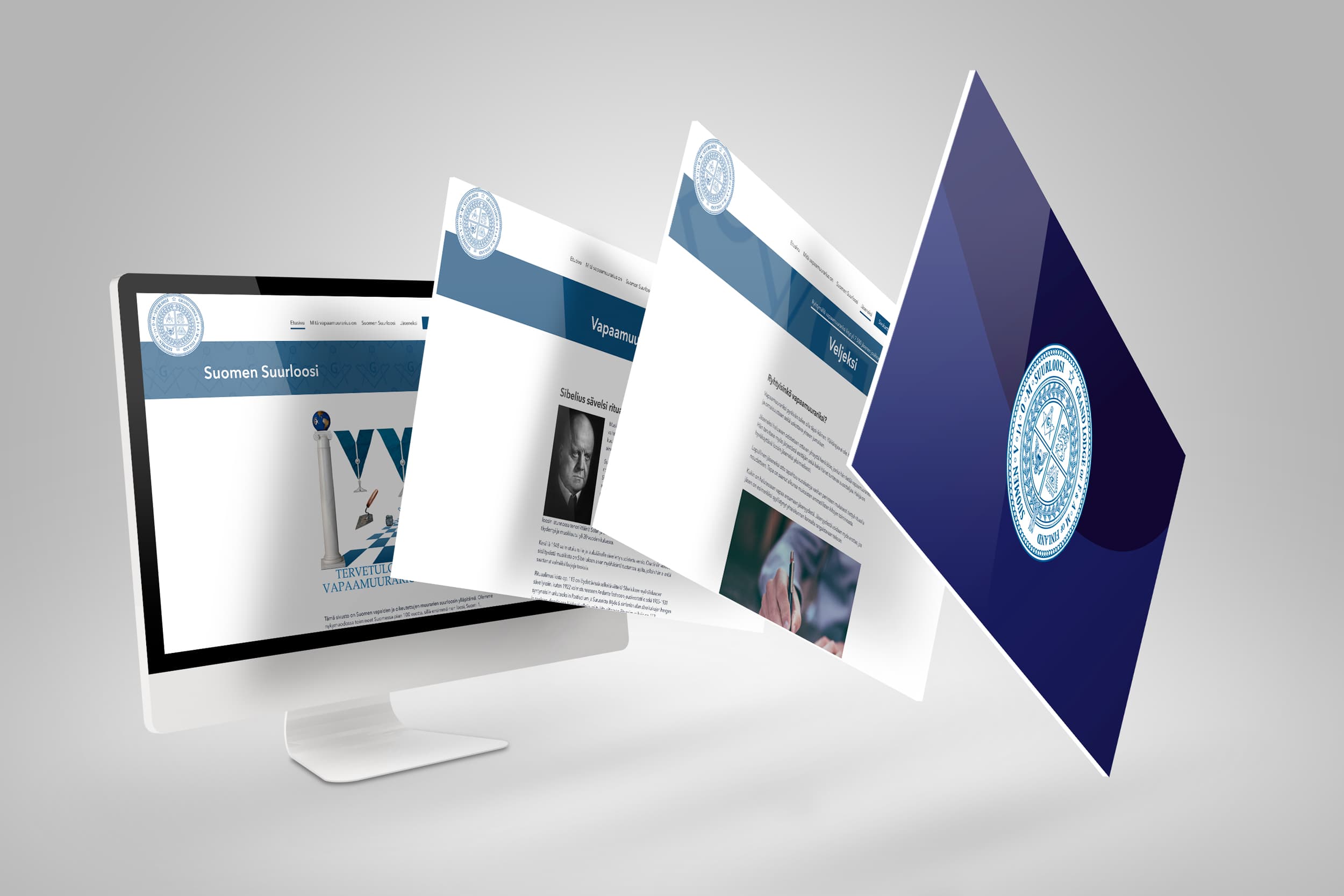 Luonnoskuvia Vapaamuurareiden sivustosta desktopilla.