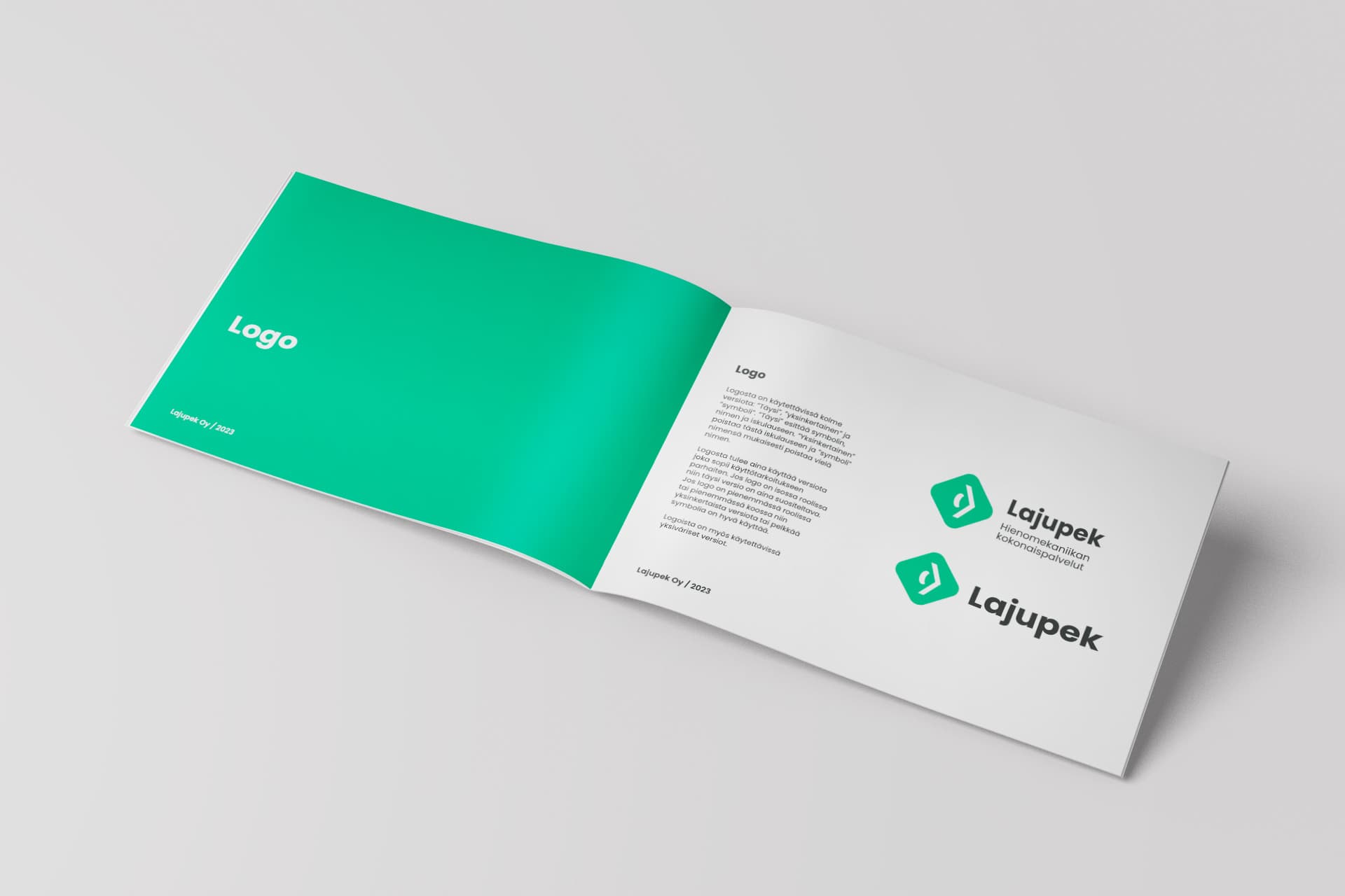 Kuvassa Lajupekin graafinen ohjeisto.